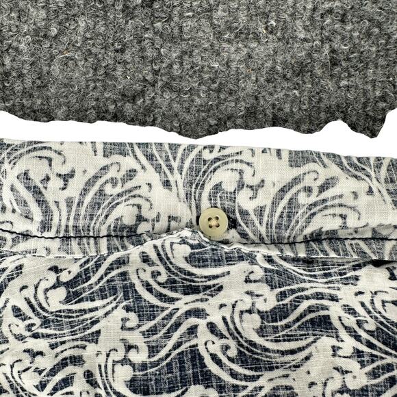 Reyn Spooner Kloth Hawaiian Aloha Floral Blue and White 2XL Button Down Shirt - Picture 4 of 7